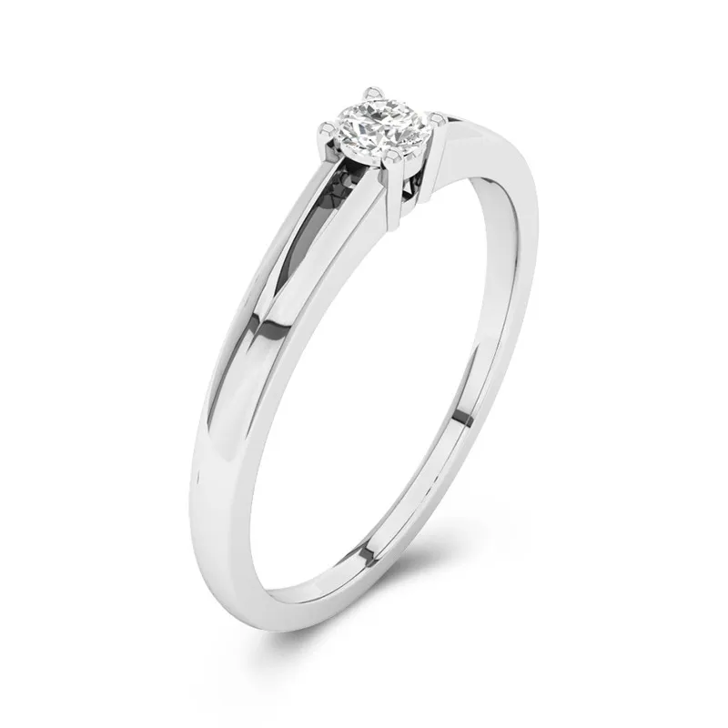 Or blanc 14 carats Moissanite Bague de promesse