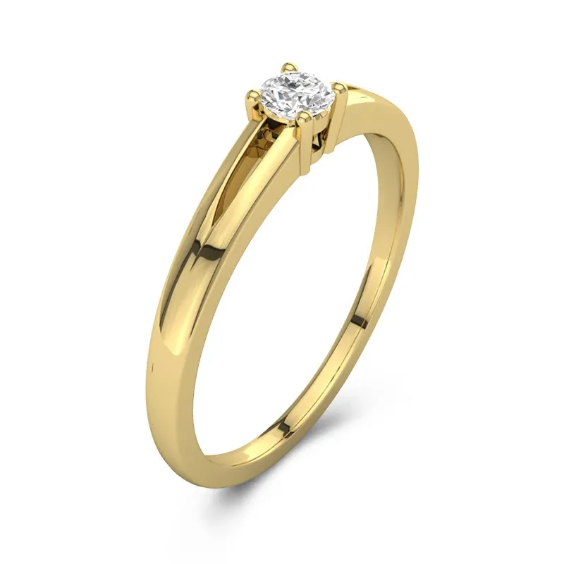 18K Gold Moissanite Promise Ring