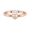 Or rose 14 carats Moissanite Bague de promesse