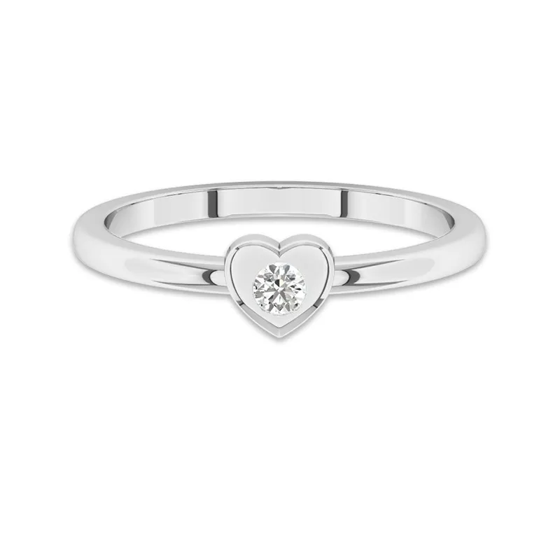 Platinum Moissanite Promise Ring