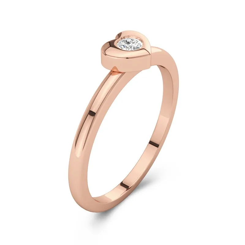 18K Rose Gold Moissanite Promise Ring