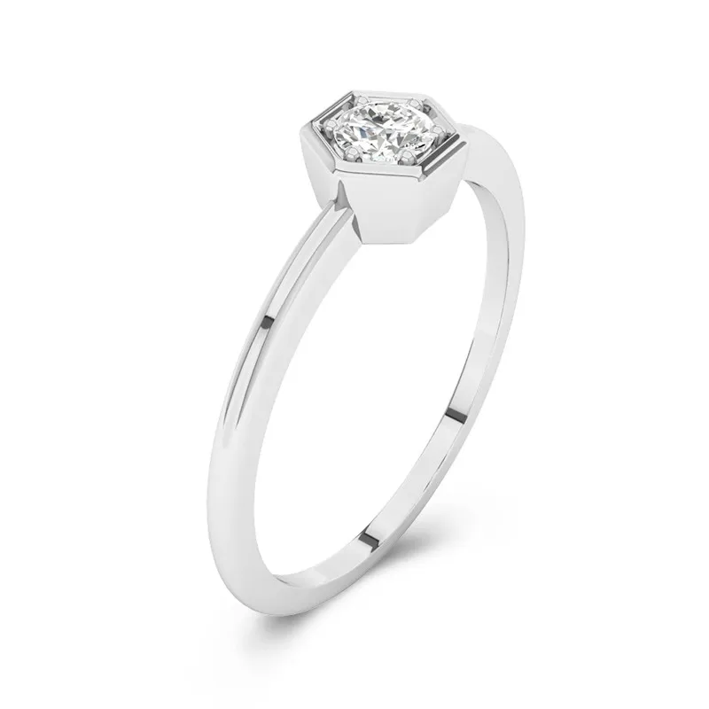 Or blanc 18 carats Moissanite Bague de promesse