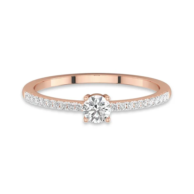 14K Rose Gold Moissanite Promise Ring