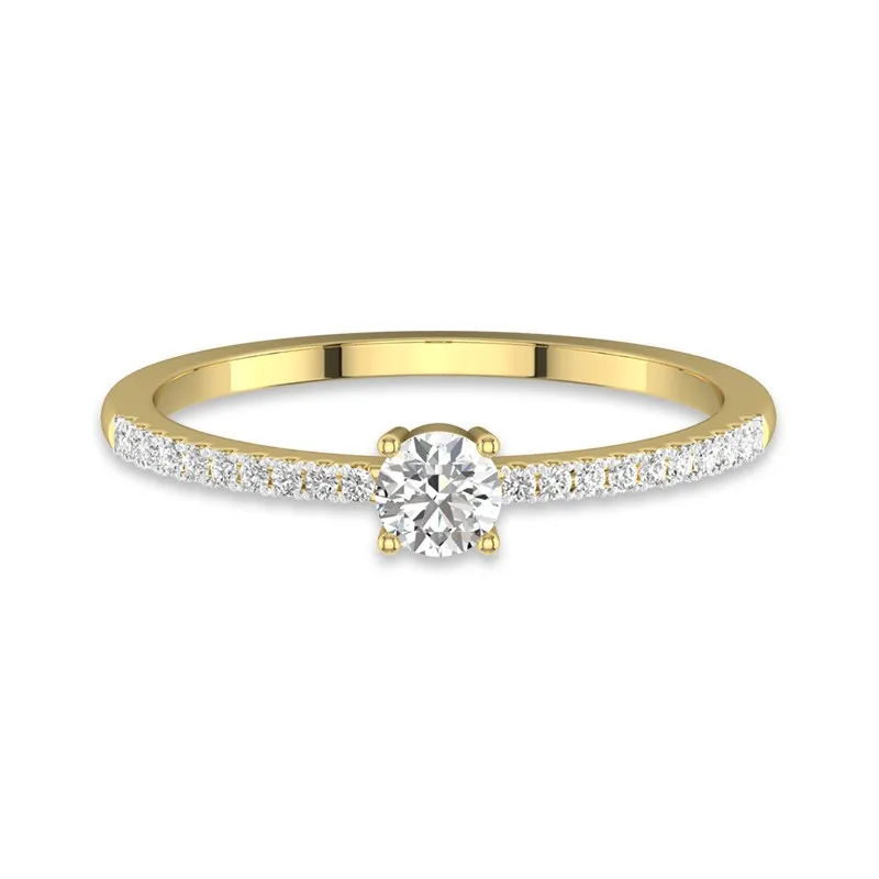 14K Gold Moissanite Promise Ring