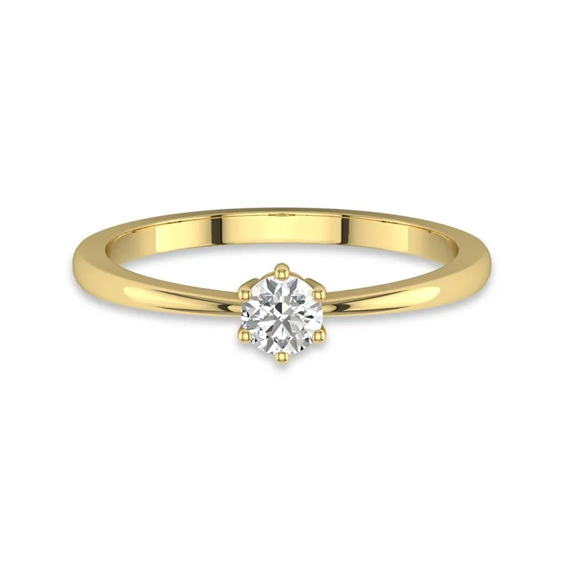 Solitaire Griffe Bague de promesse Moissanite