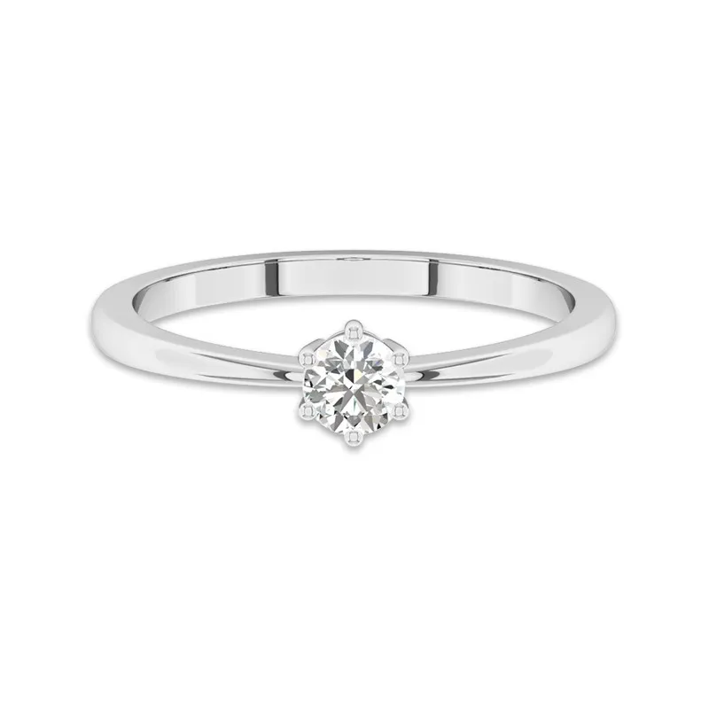 Solitaire Prong Promise Ring Moissanite