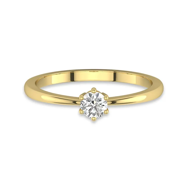 Solitaire Prong Promise Ring Moissanite