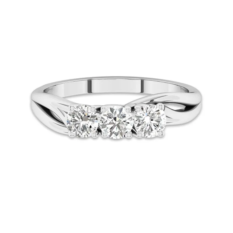 14K White Gold Moissanite Promise Ring