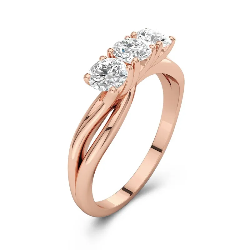 14K Rose Gold Moissanite Promise Ring