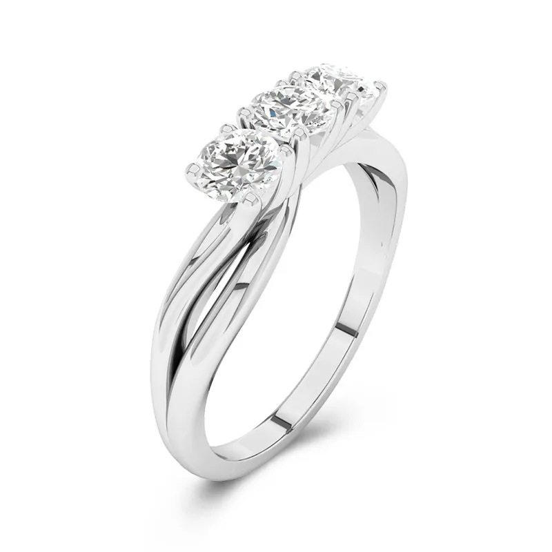 Or blanc 14 carats Moissanite Bague de promesse