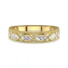 Retro Beaded Scrollwork Moissanite Wedding Band