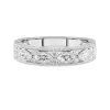 Retro Beaded Scrollwork Moissanite Wedding Band