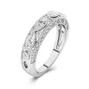 Retro Beaded Scrollwork Moissanite Wedding Band