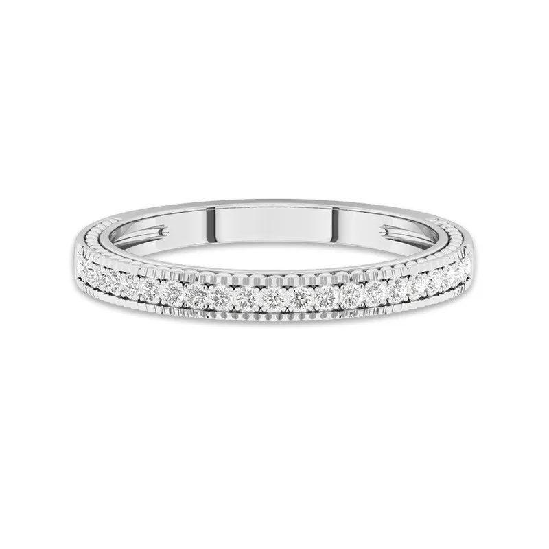 Milgrain Rope Pavé Wedding Ring