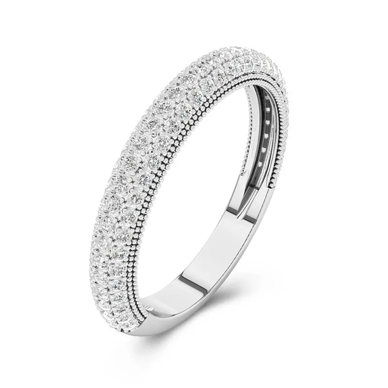 Perlé Pavé Bague de mariage