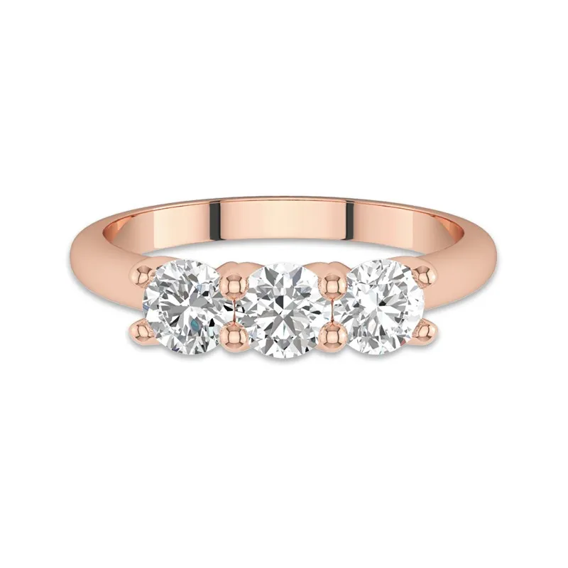 18K Rose Gold Moissanite Wedding Ring