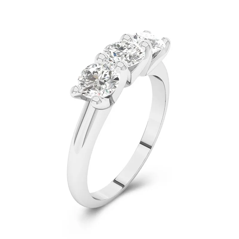 14K White Gold Moissanite Wedding Ring