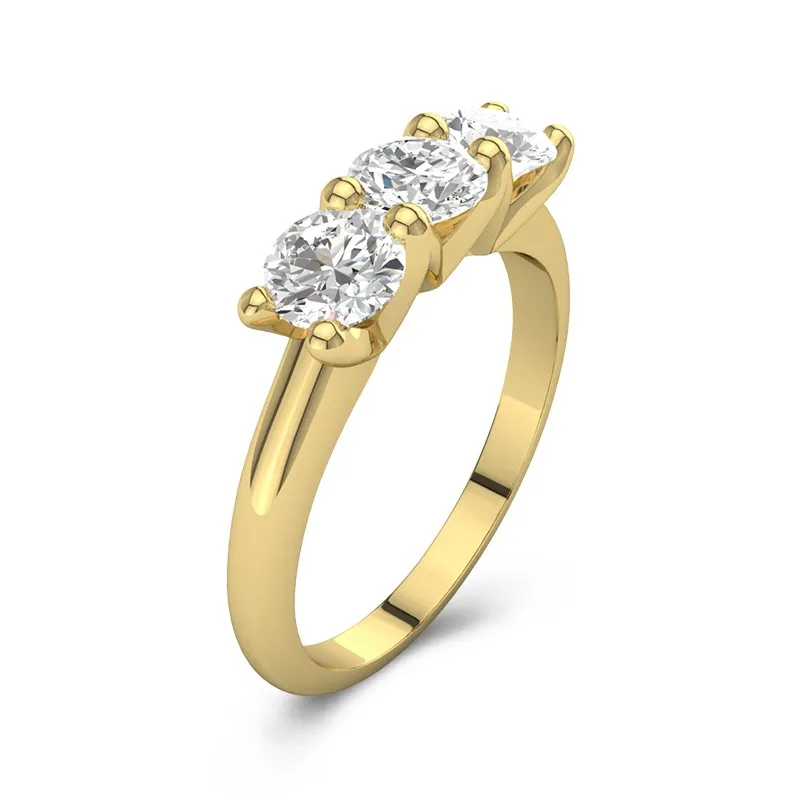 18K Gold Moissanite Wedding Ring