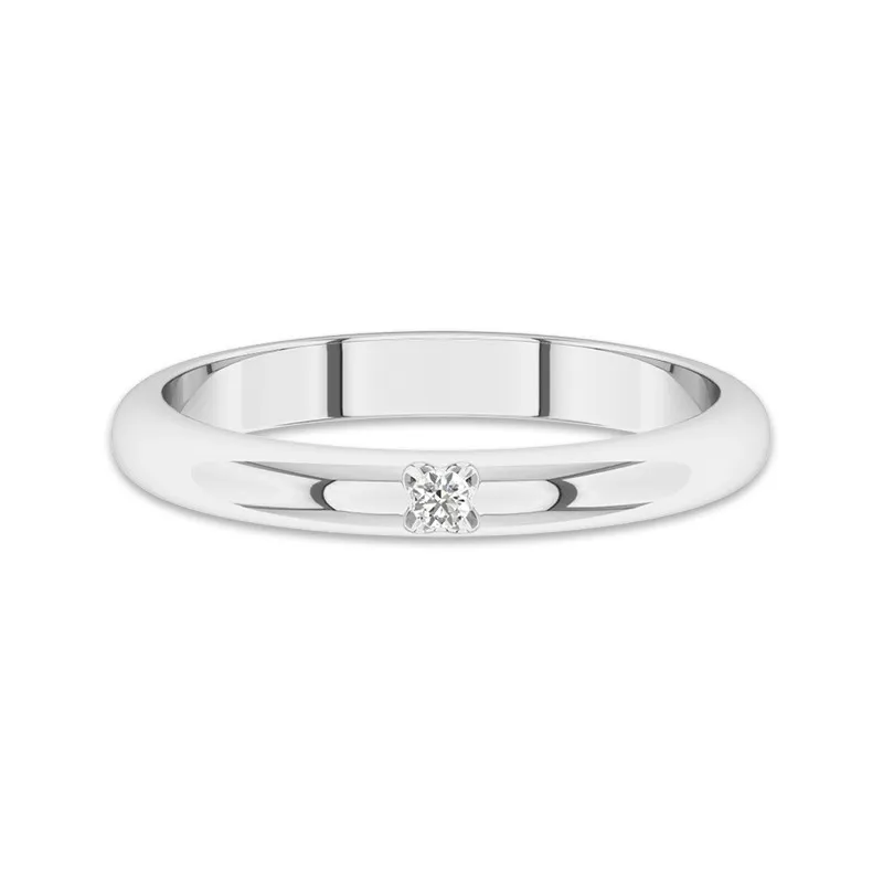 Dainty Stackable Moissanite Wedding Ring