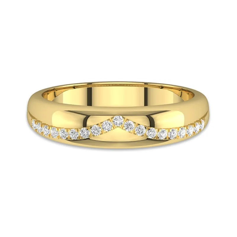 Wide Dainty Moissanite Wedding Ring
