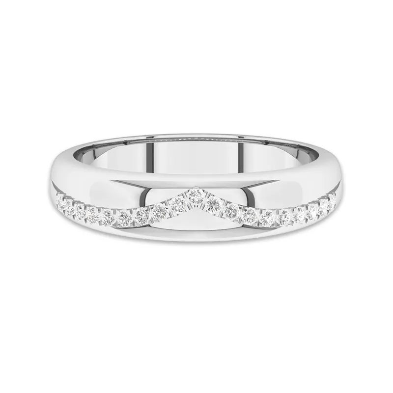 Wide Dainty Moissanite Wedding Ring