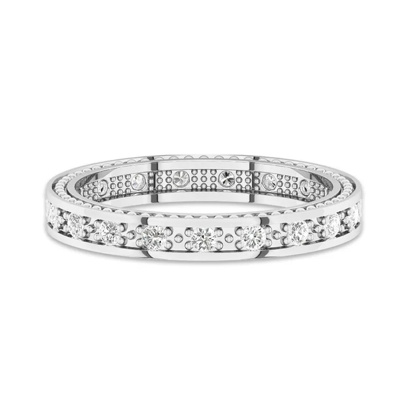 Perlé Pavé Bague de mariage