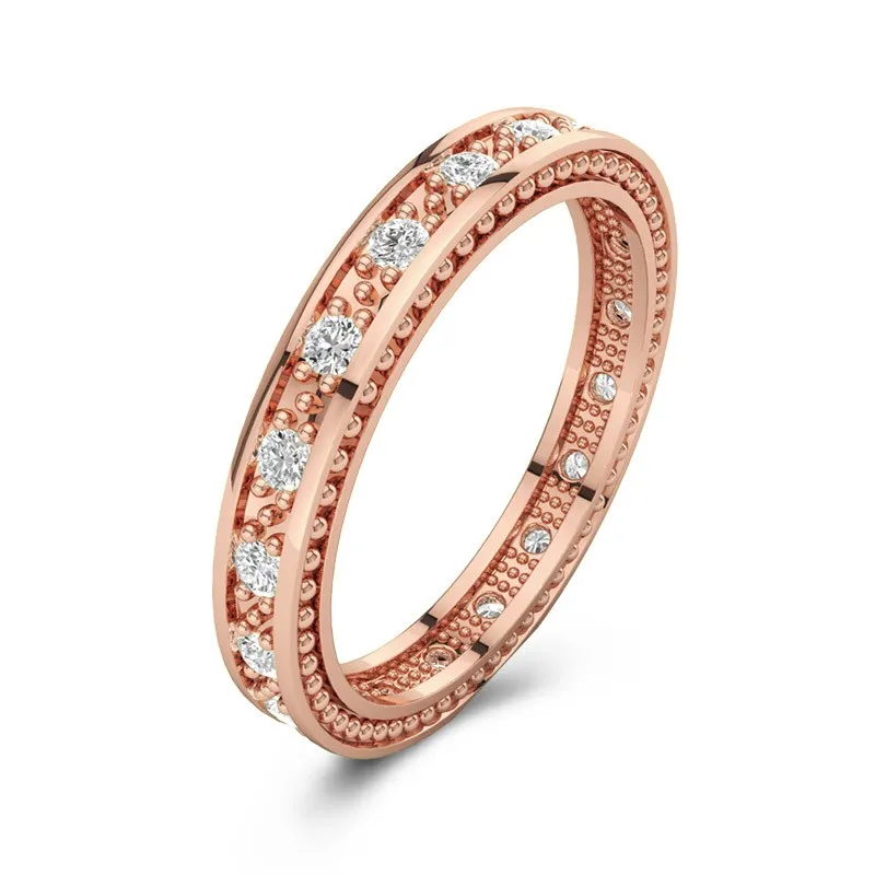 Perlé Pavé Bague de mariage