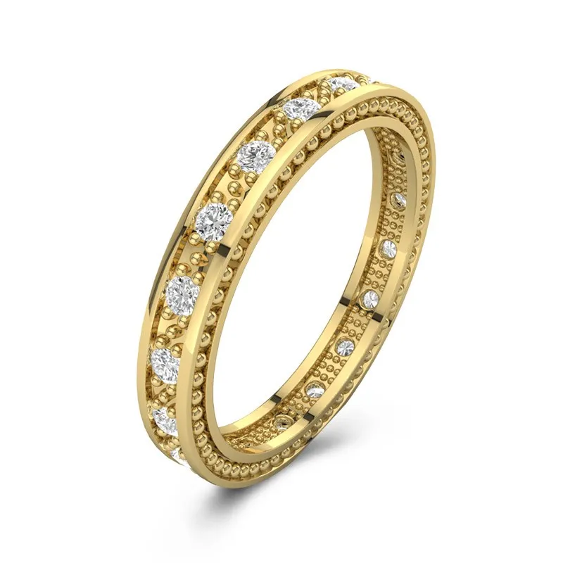 Perlé Pavé Bague de mariage