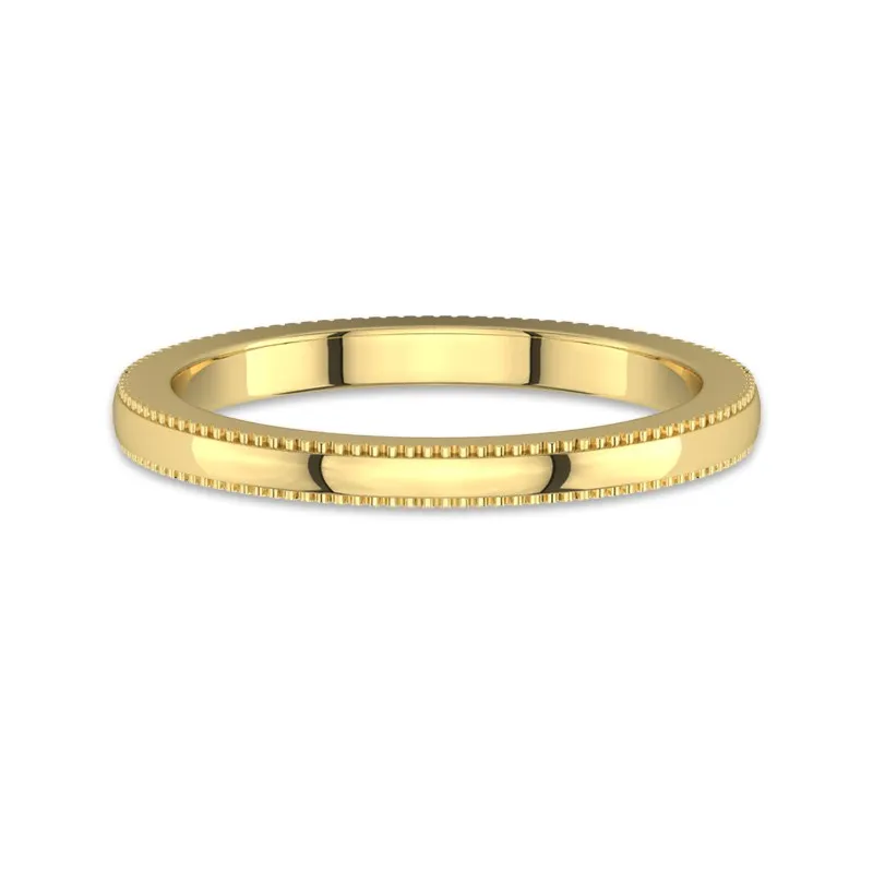 Minimalist Stackable Milgrain Wedding Ring