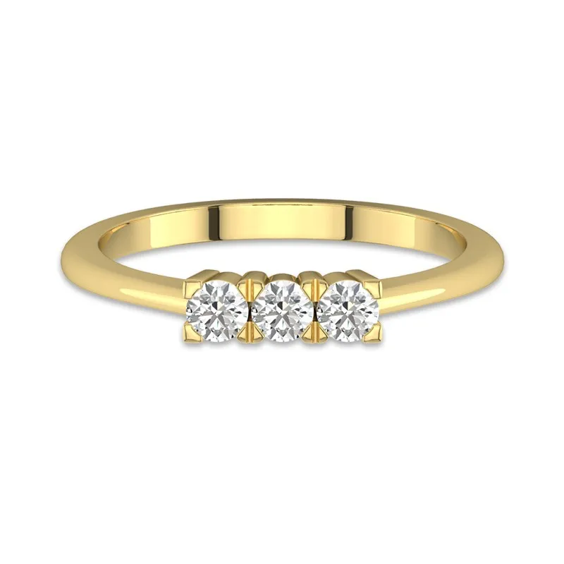 Three Stone Wedding Ring Moissanite