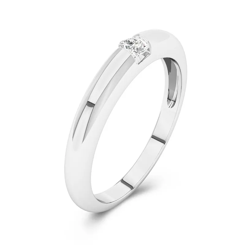 Minimaliste Relief Moissanite Bague de mariage