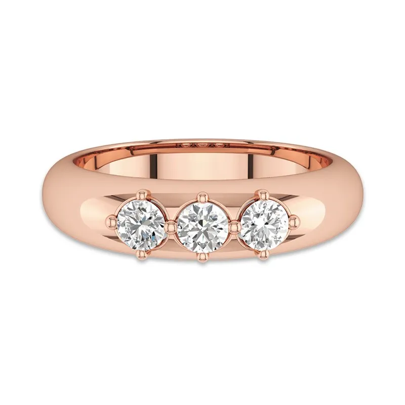 14K Rose Gold Moissanite Wedding Ring