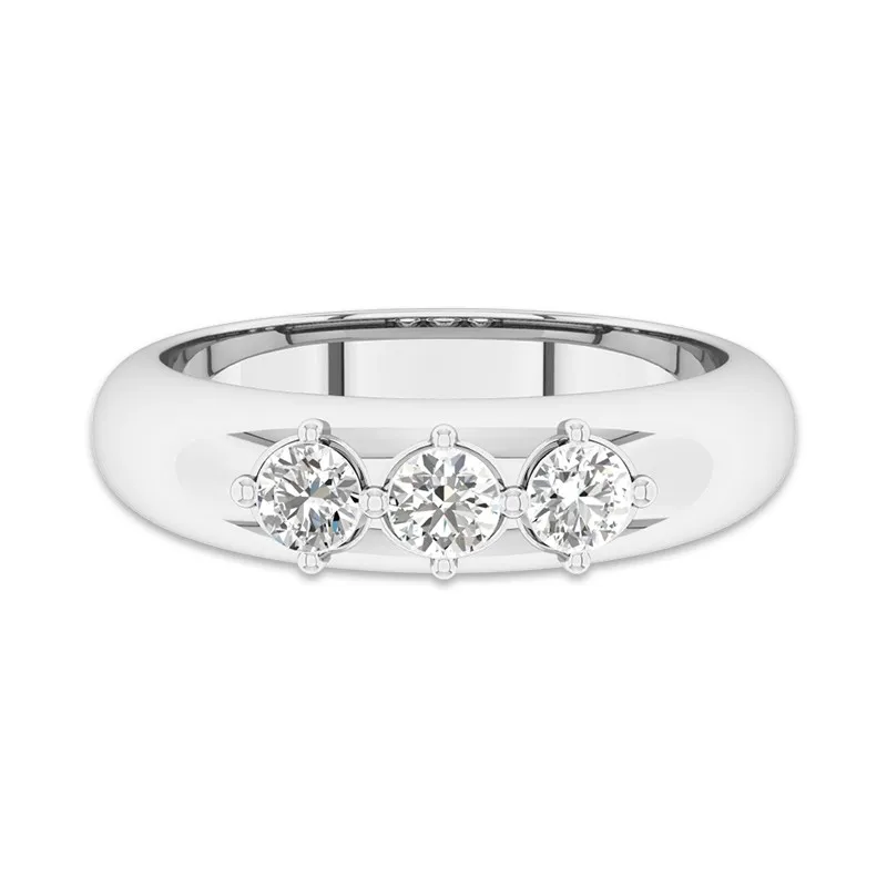 14K White Gold Moissanite Wedding Ring