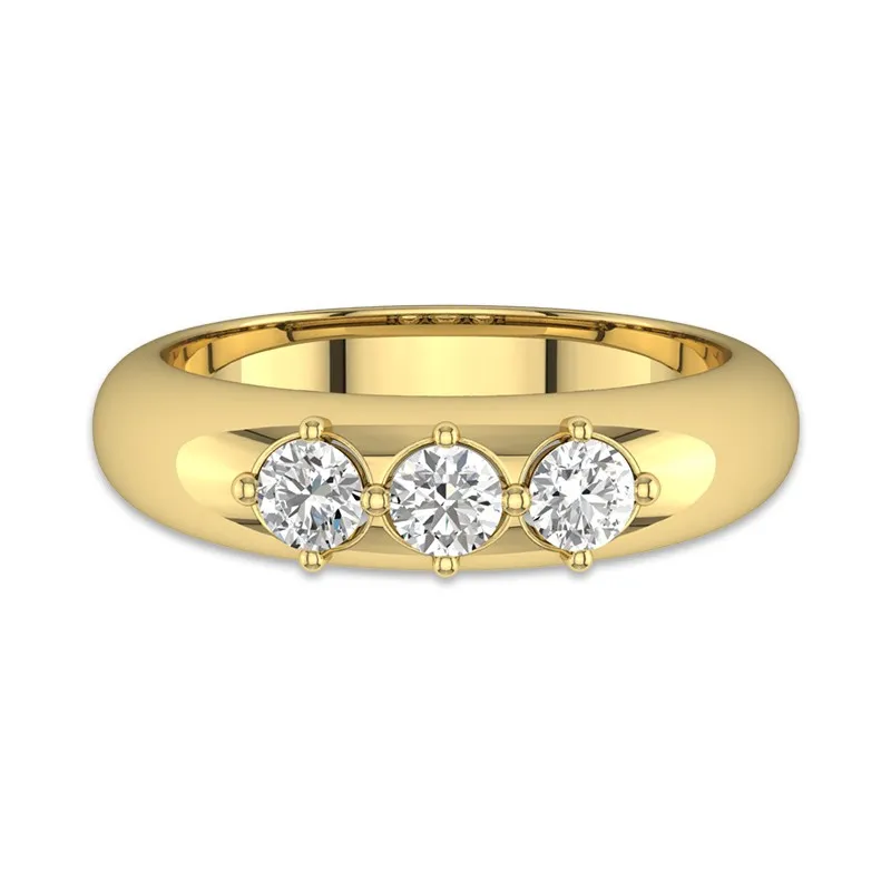 18K Gold Moissanite Wedding Ring