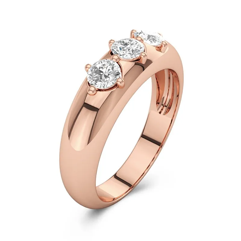 14K Rose Gold Moissanite Wedding Ring