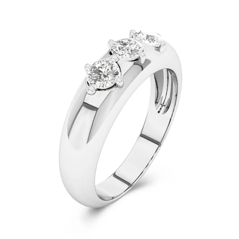 14K White Gold Moissanite Wedding Ring