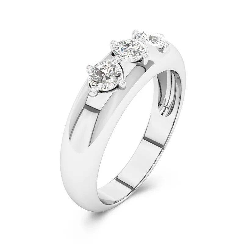 18K White Gold Moissanite Wedding Ring