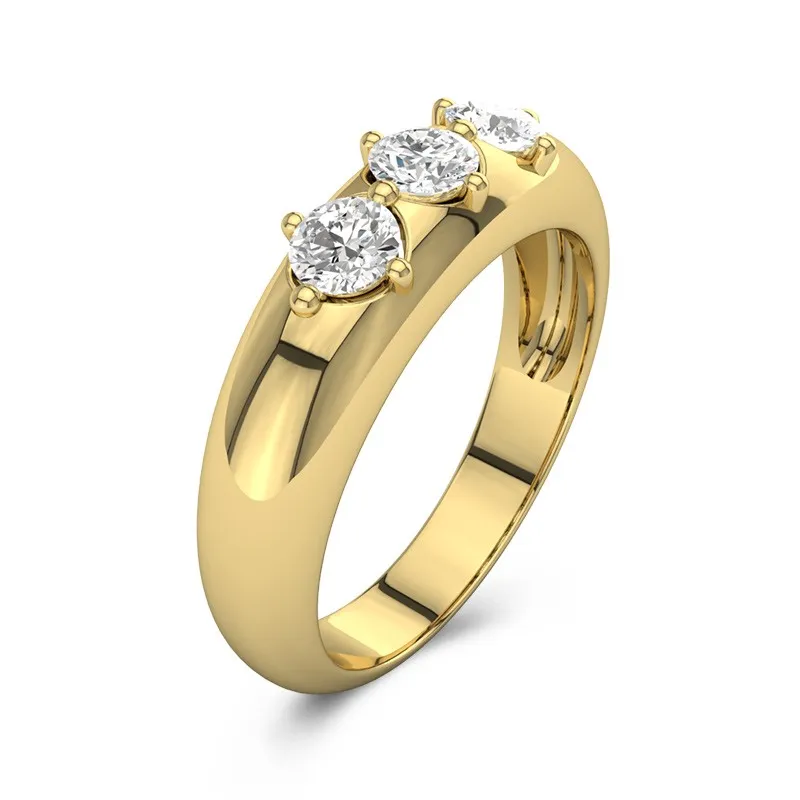 18K Gold Moissanite Wedding Ring