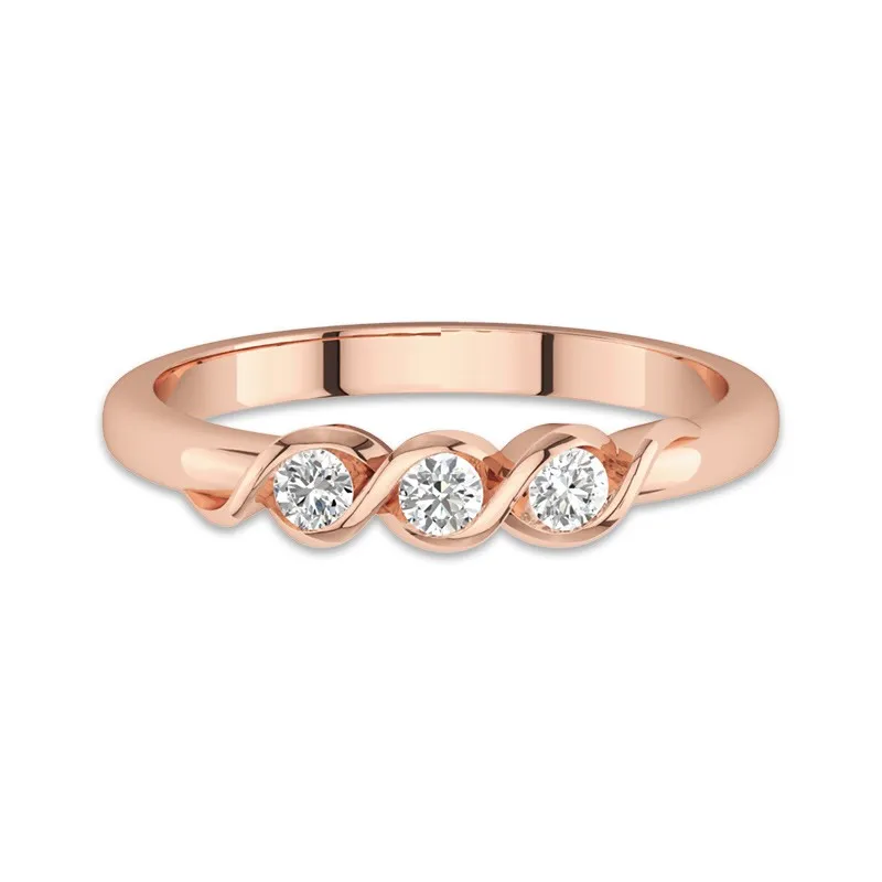 14K Rose Gold Moissanite Wedding Ring