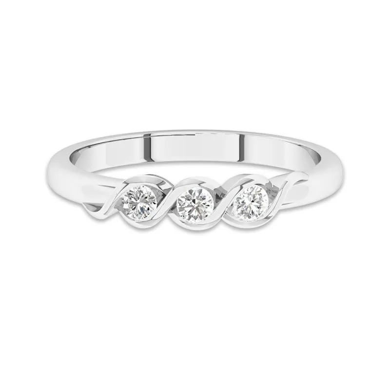 14K White Gold Moissanite Wedding Ring