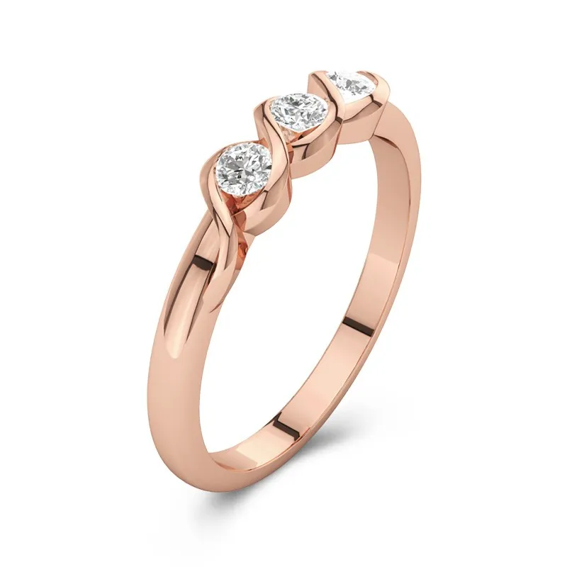 14K Rose Gold Moissanite Wedding Ring