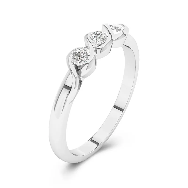 Or blanc 14 carats Moissanite Bague de mariage