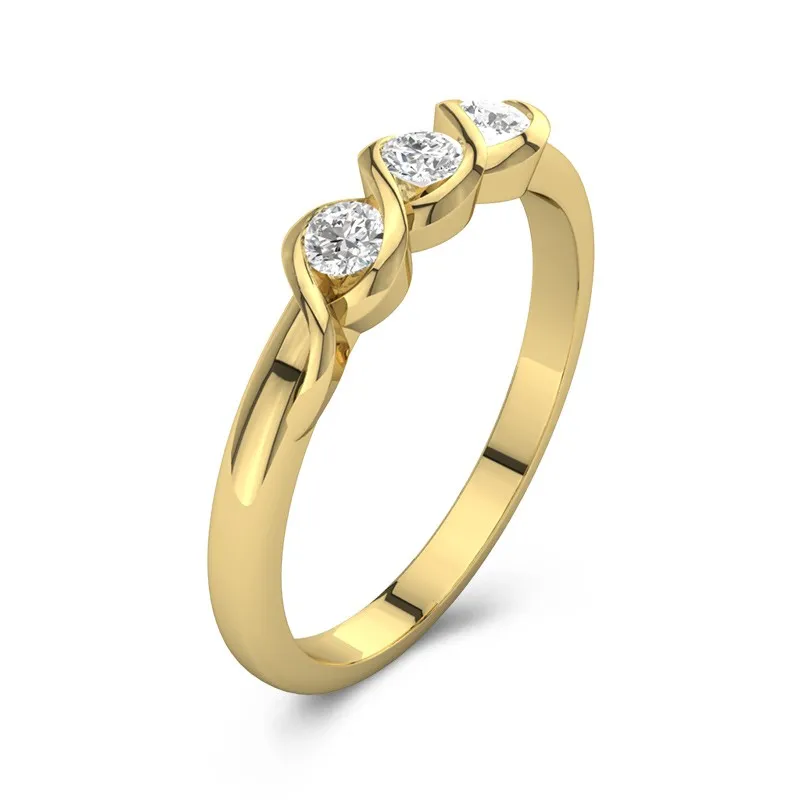 18K Gold Moissanite Wedding Ring