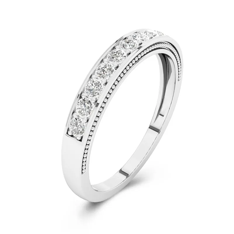 Beaded Pavé Wedding Ring