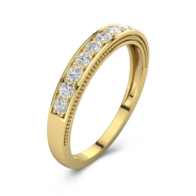 Perlé Pavé Bague de mariage