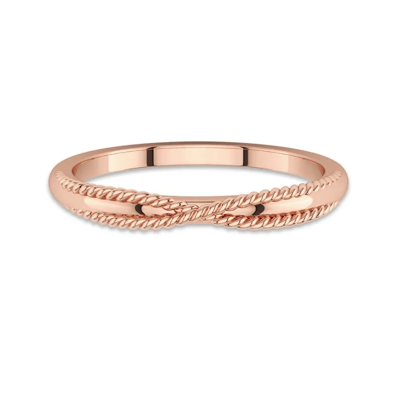 Minimalist Stackable Rope Wedding Ring