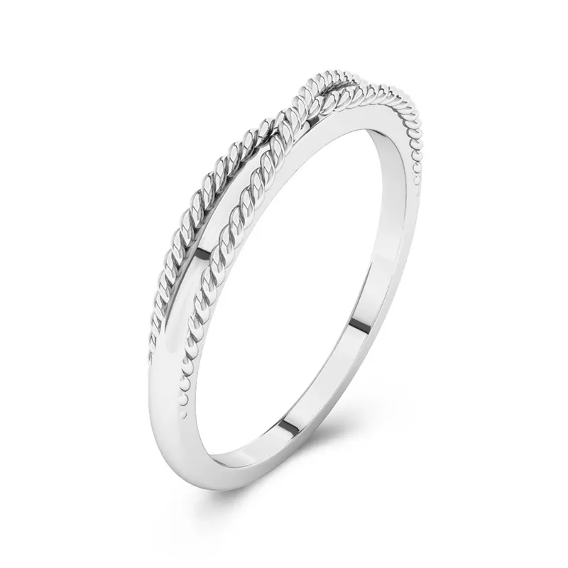 Minimalist Stackable Rope Wedding Ring