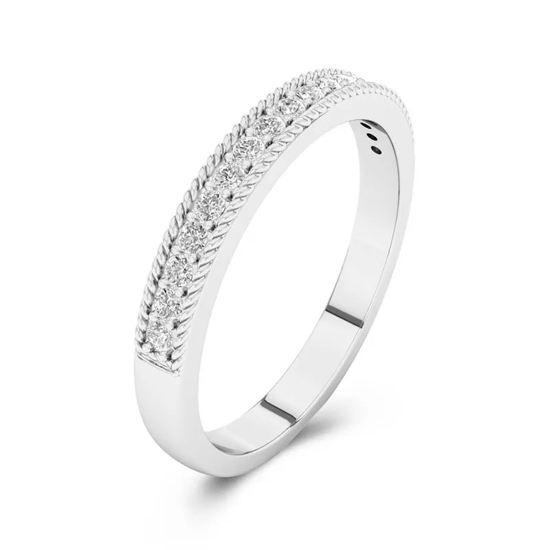 Modern Charming Rope Moissanite Wedding Ring