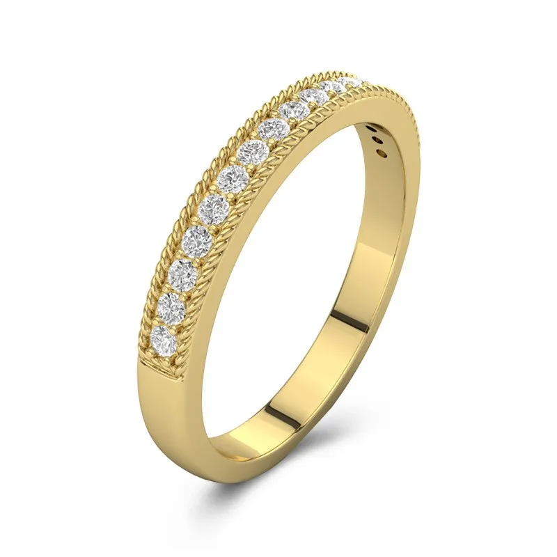 Modern Charming Rope Moissanite Wedding Ring