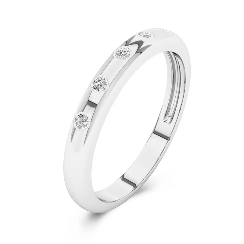 Délicat Empilable Moissanite Bague de mariage